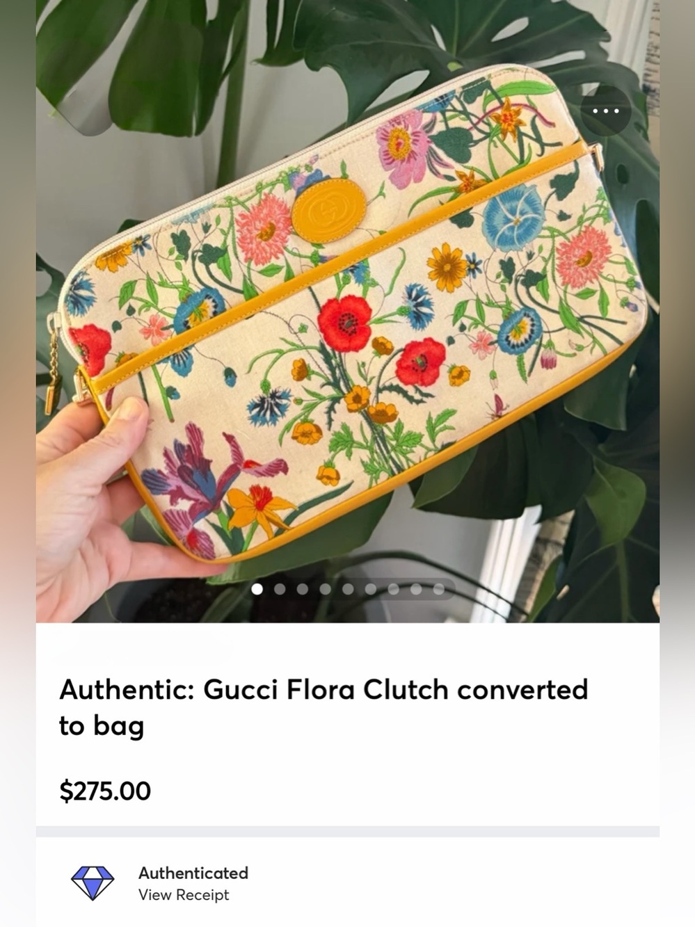 Authentic: Gucci Flora Clutch converted to bag - Picture 10 of 10